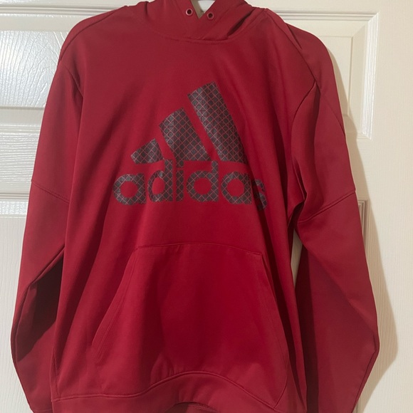 Adidas Bold Red Mesh Hoodie - Picture 1 of 5
